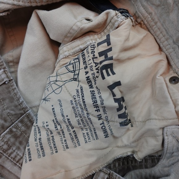 Kuhl The Law Cargo Pants Mens 35x34 Beige Workwear Distressed Frayed Hems - Picture 6 of 11